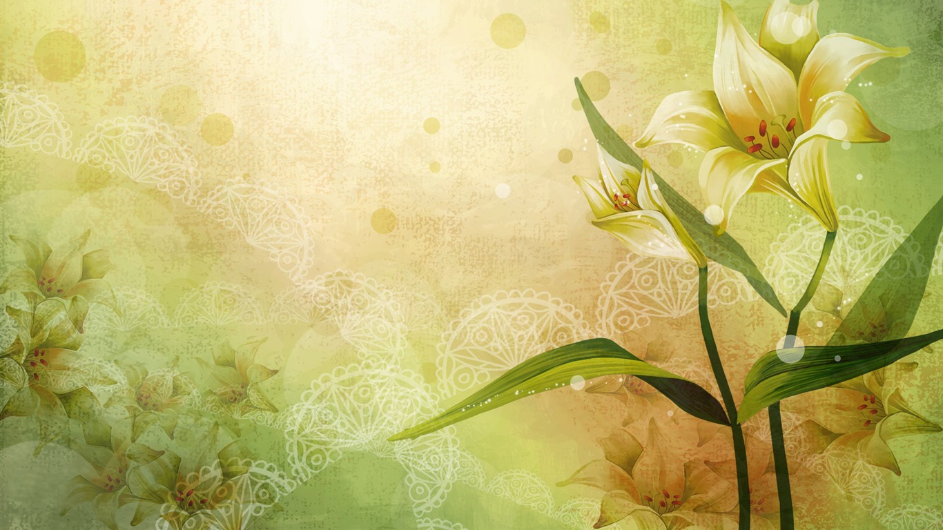 Synthetic Wallpaper Colorful Flower #26 - 1366x768