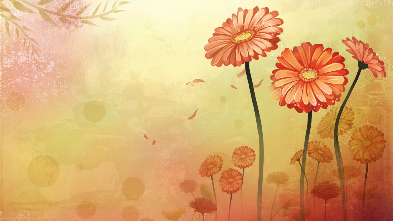 Synthetic Wallpaper Colorful Flower #28 - 1366x768