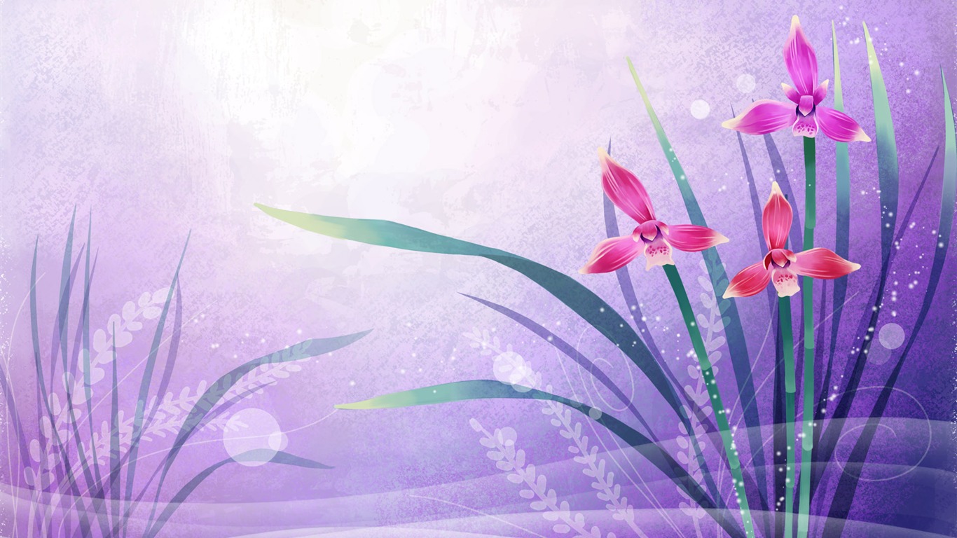 Synthetic Wallpaper Colorful Flower #37 - 1366x768