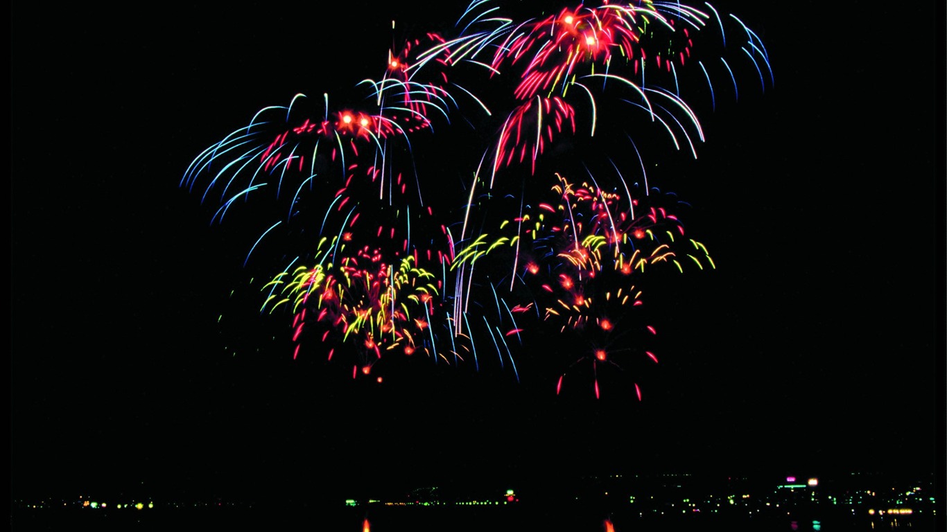 Festival fireworks display wallpaper #2 - 1366x768