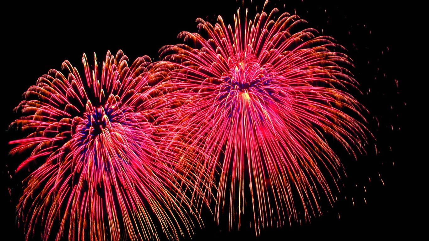 Festival fireworks display wallpaper #4 - 1366x768
