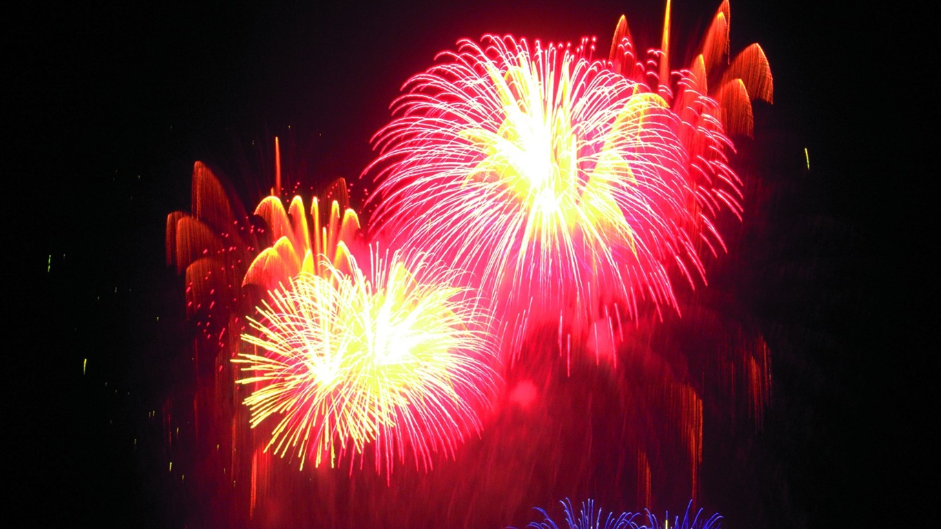 Festival fireworks display wallpaper #22 - 1366x768
