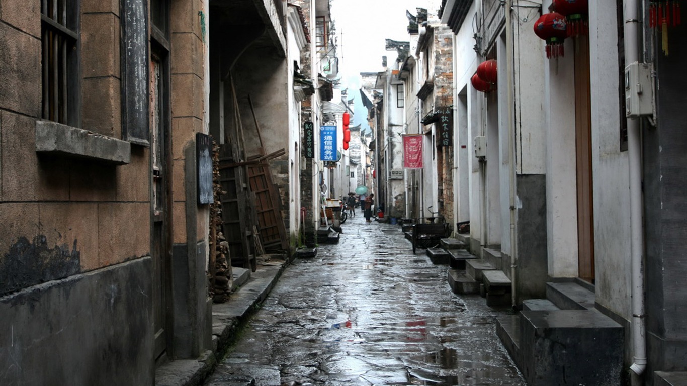 Wuyuan in the rain line (Minghu Metasequoia works) #7 - 1366x768