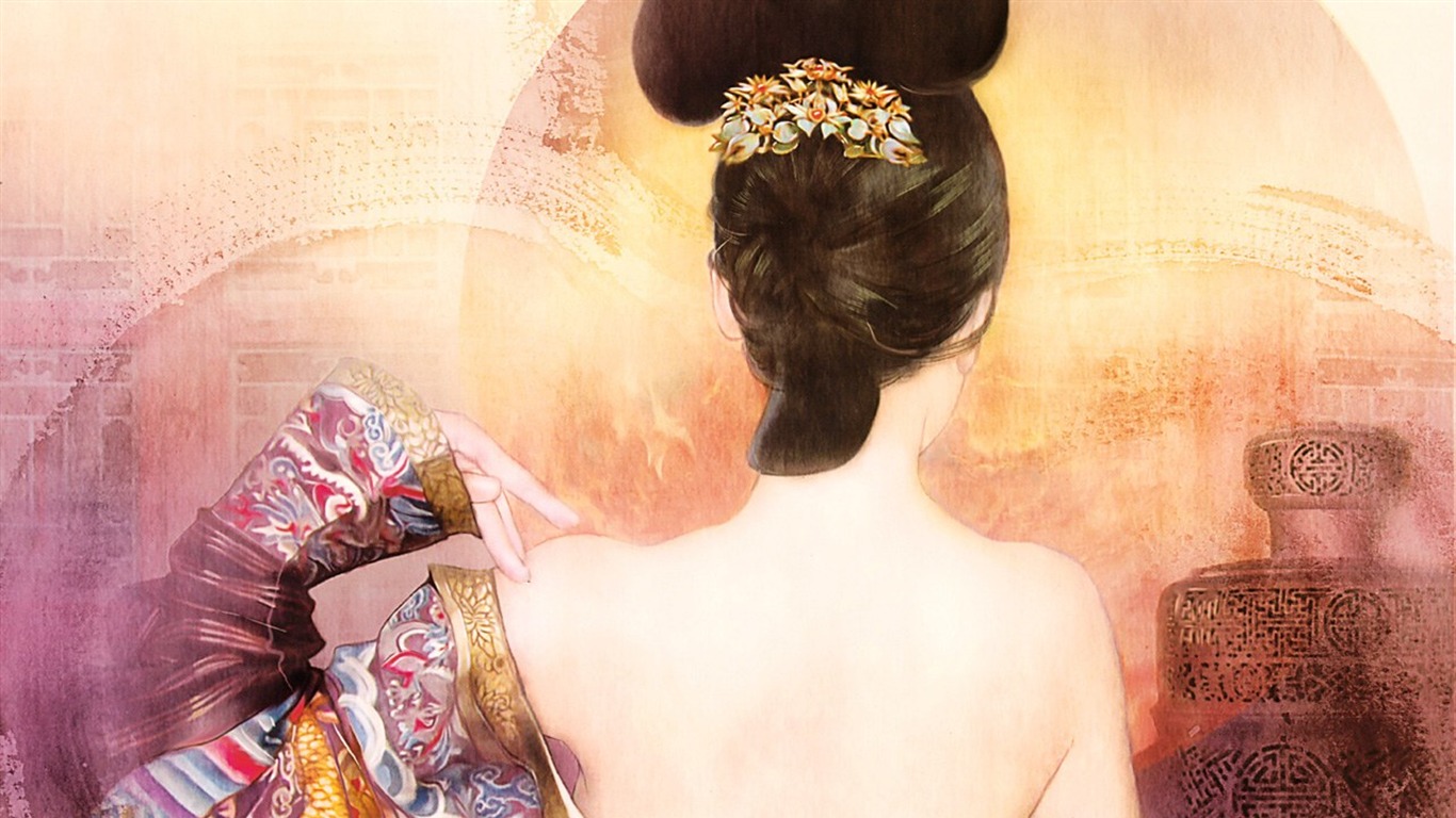 Ancient Women's Painting Wallpaper #8 - 1366x768
