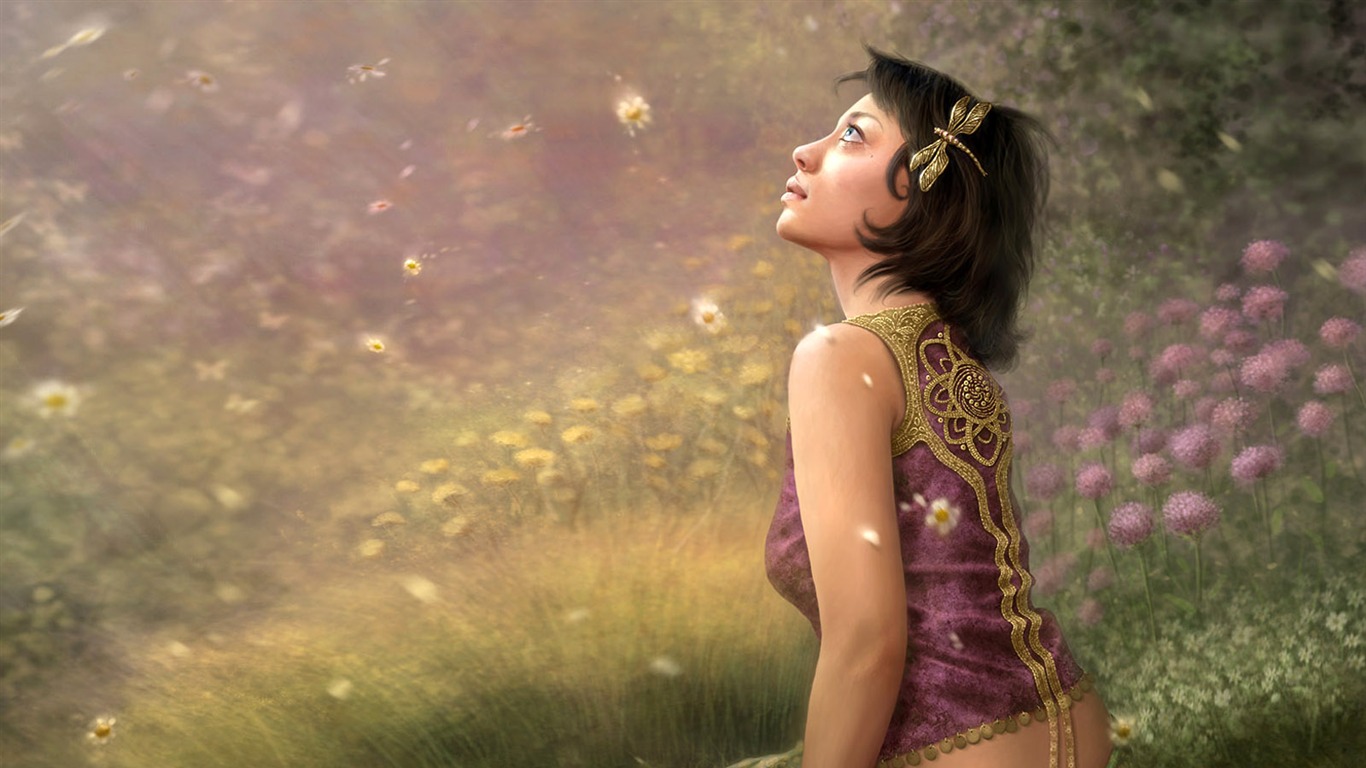 奇幻女性精美插畫壁紙 #3 - 1366x768