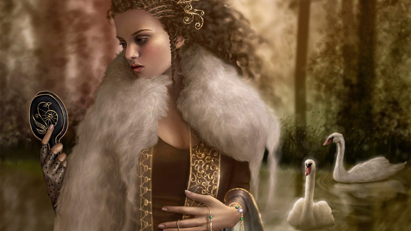 奇幻女性精美插畫壁紙 #4 - 1366x768