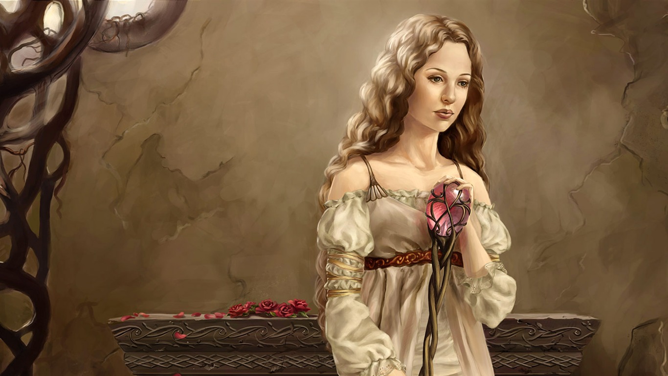 奇幻女性精美插畫壁紙 #7 - 1366x768