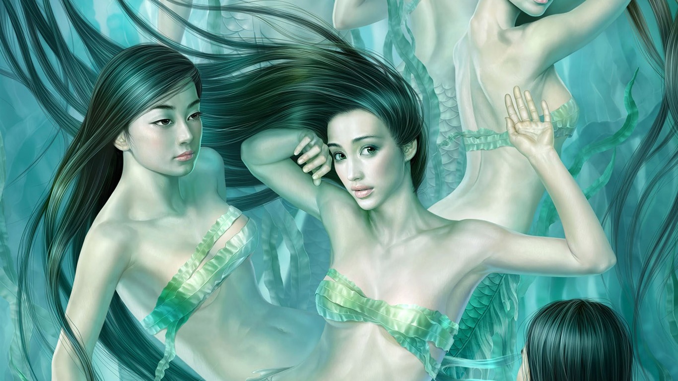 奇幻女性精美插畫壁紙 #16 - 1366x768