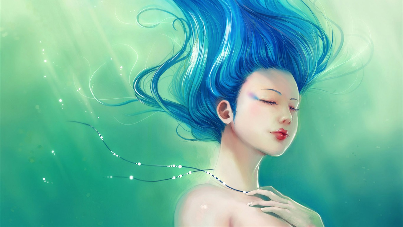 Beautiful women wallpaper fantasy illustrator #19 - 1366x768