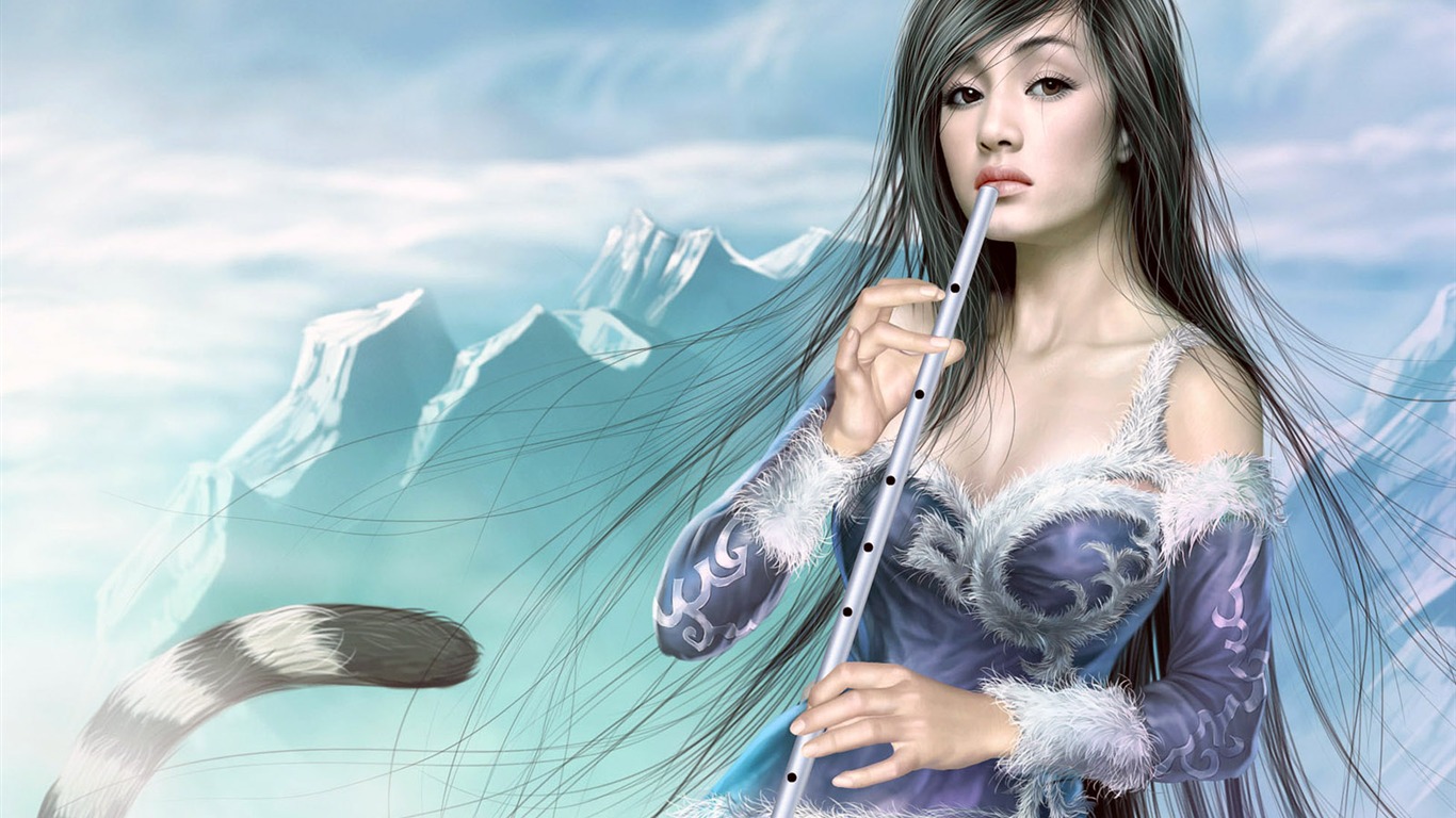 Schöne Frauen wallpaper Fantasy-Illustrator #20 - 1366x768