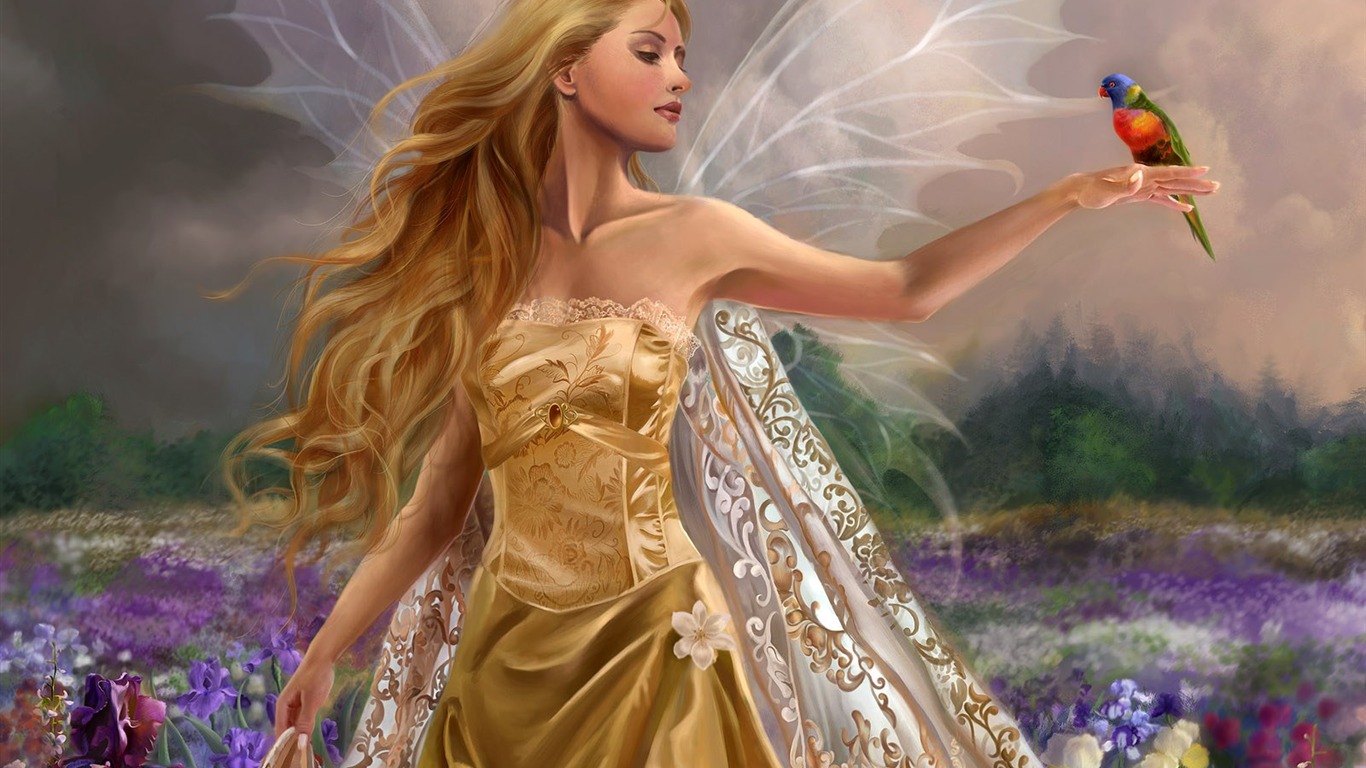 Schöne Frauen wallpaper Fantasy-Illustrator #22 - 1366x768