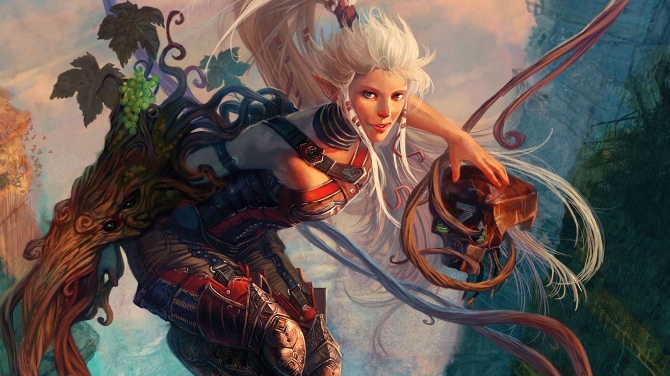 Schöne Frauen wallpaper Fantasy-Illustrator #31 - 1366x768