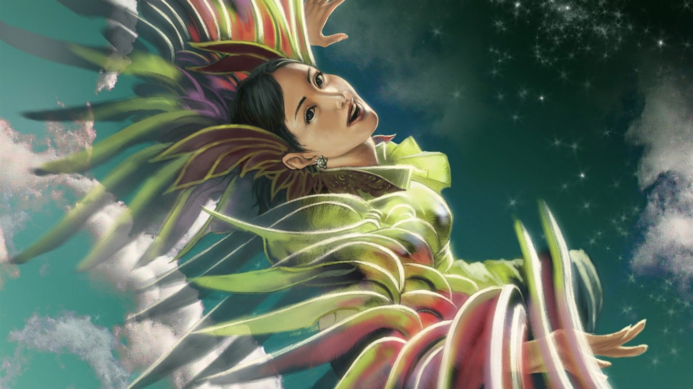 奇幻女性精美插畫壁紙 #38 - 1366x768