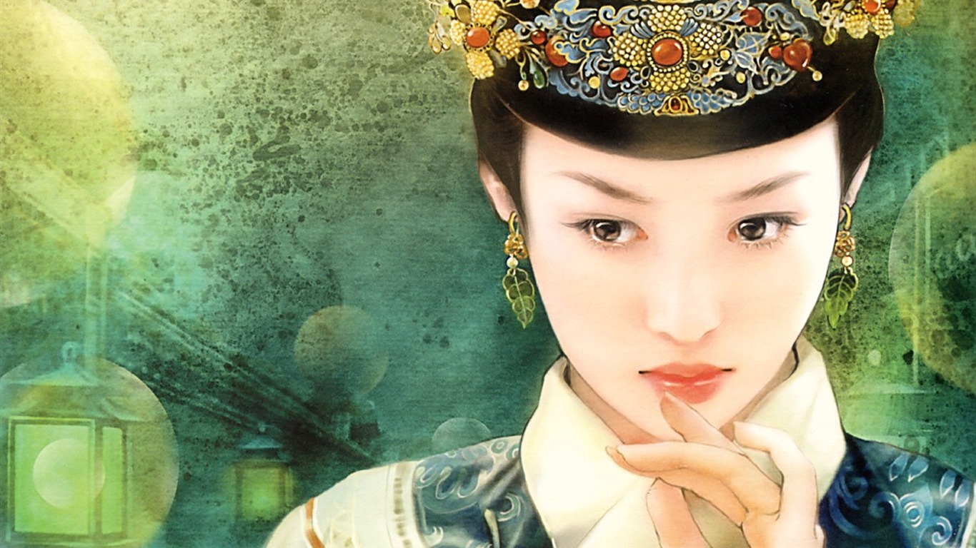 Qing dynastie Ženy Malba Wallpaper #1 - 1366x768