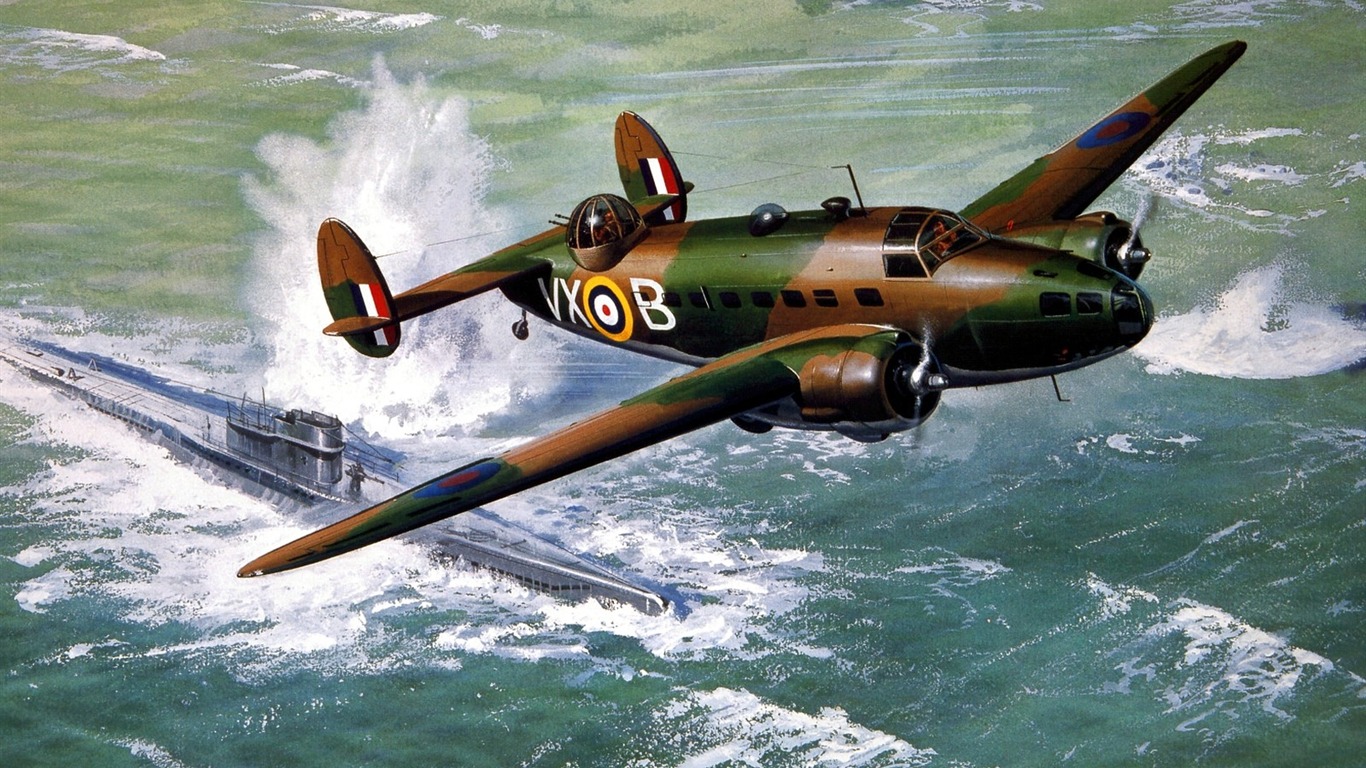 高清晰油畫飛機壁紙 #10 - 1366x768