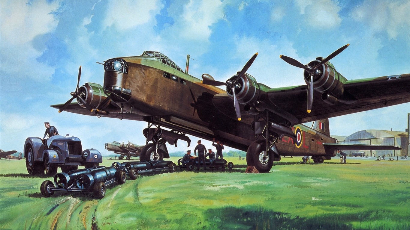 fondos de escritorio de alta definición pintura de aviones #11 - 1366x768