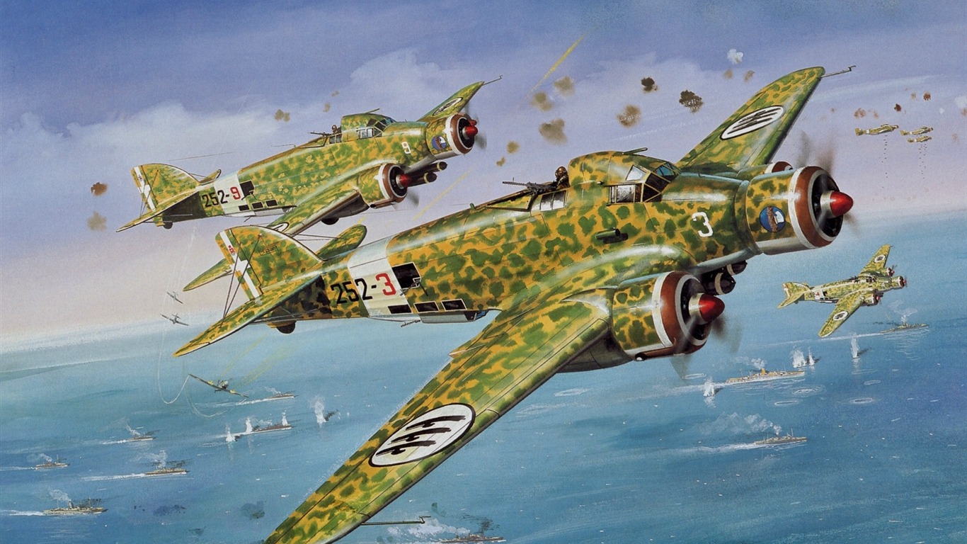 高清晰油畫飛機壁紙 #15 - 1366x768