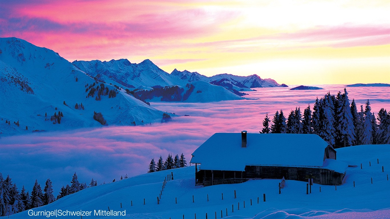 Switzerland Tourism Winter wallpaper #7 - 1366x768