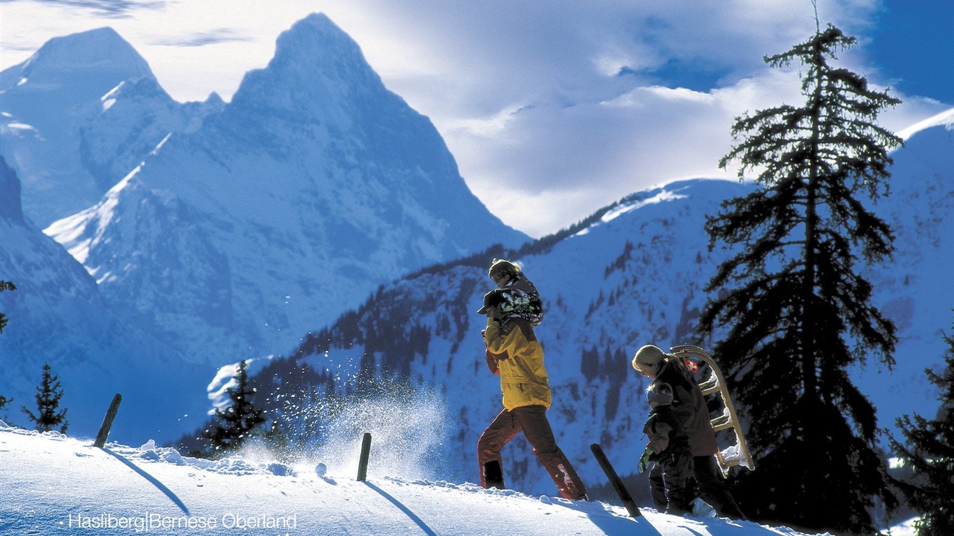 瑞士冬季旅游景点壁纸8 - 1366x768
