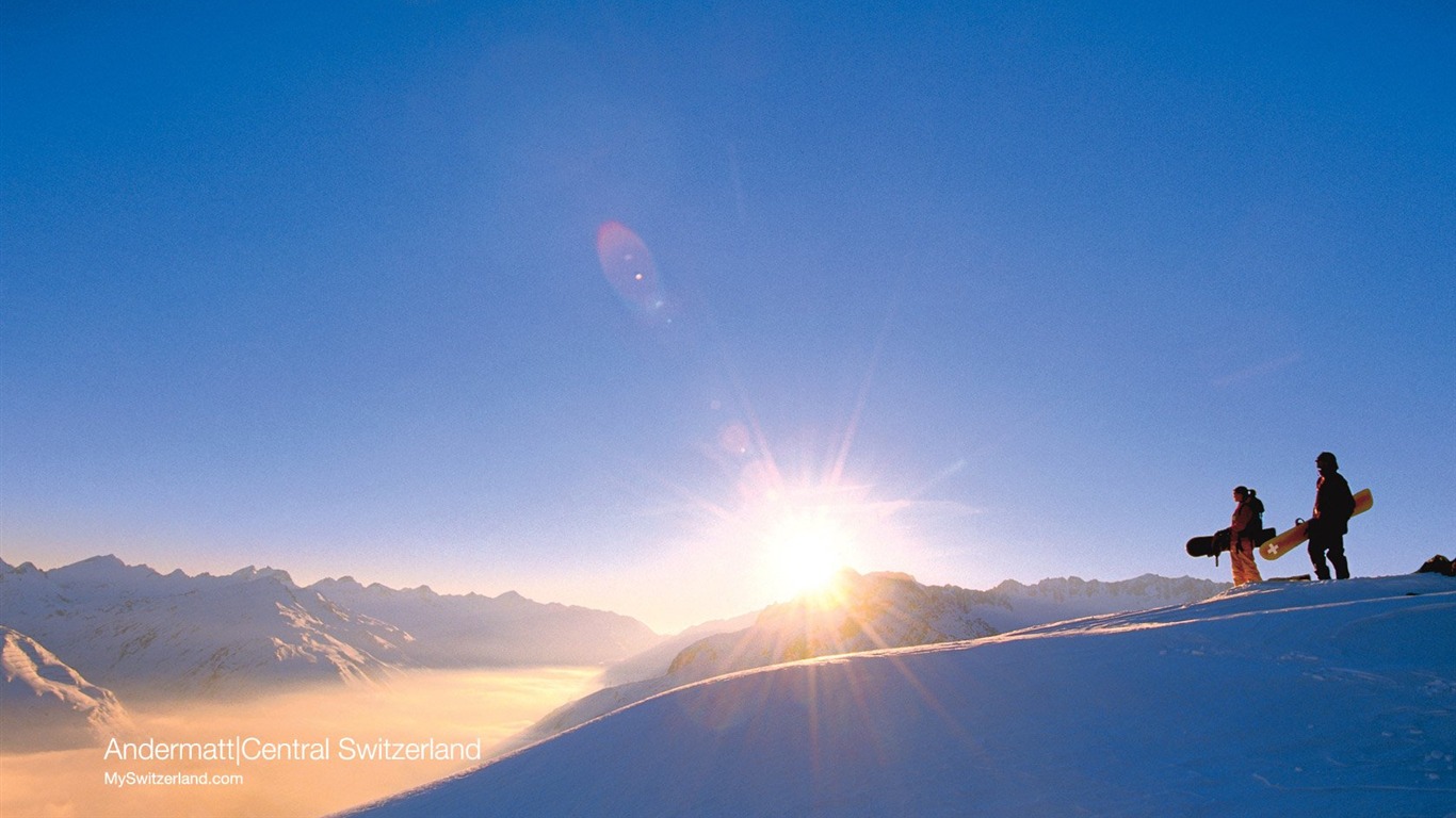 Suiza Turismo de Invierno fondo de pantalla #14 - 1366x768