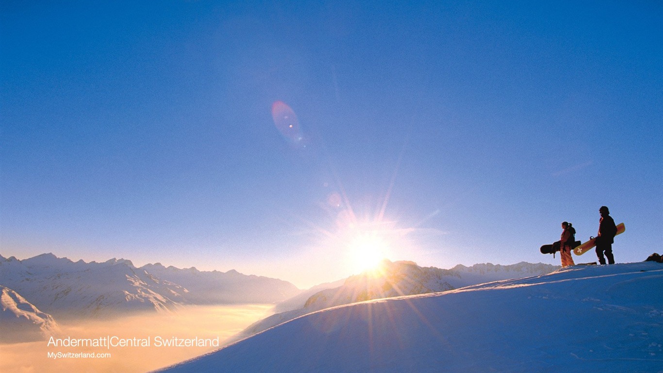 瑞士冬季旅遊景點壁紙 #14 - 1366x768