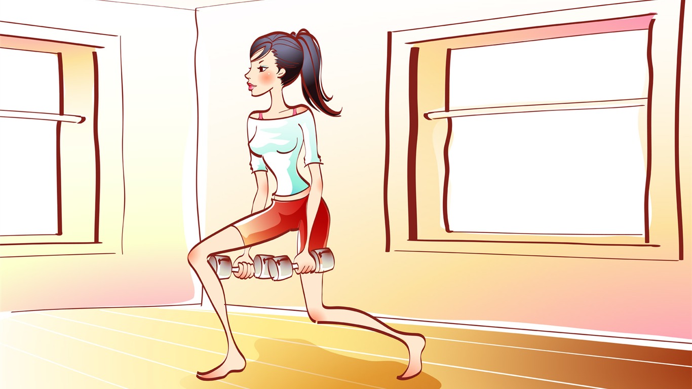 矢量女子運動壁紙 #6 - 1366x768