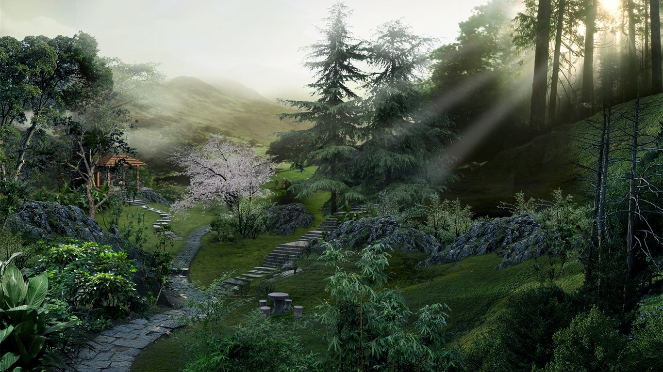 建築園林精美壁紙 #8 - 1366x768