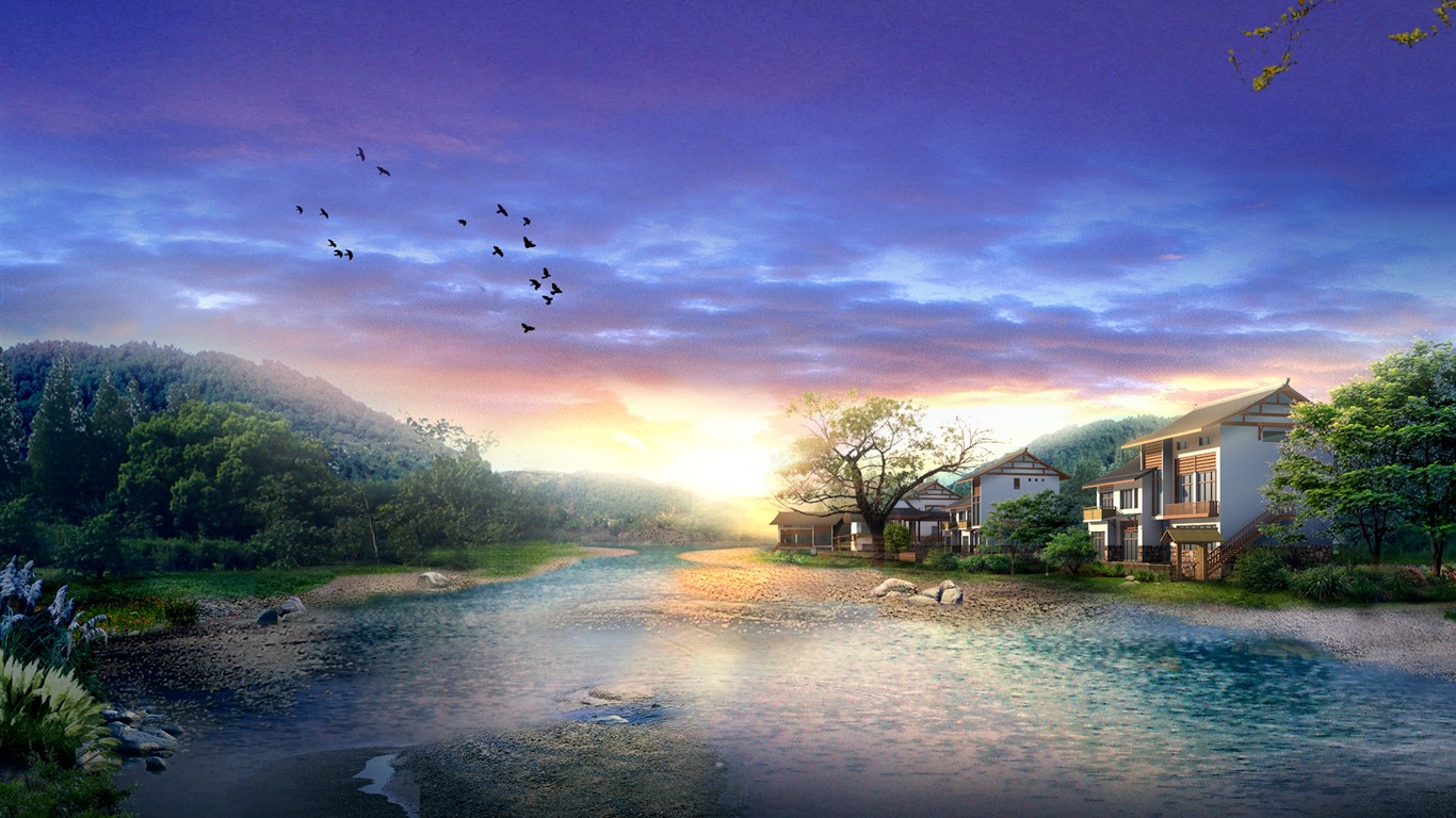 建築園林精美壁紙 #18 - 1366x768