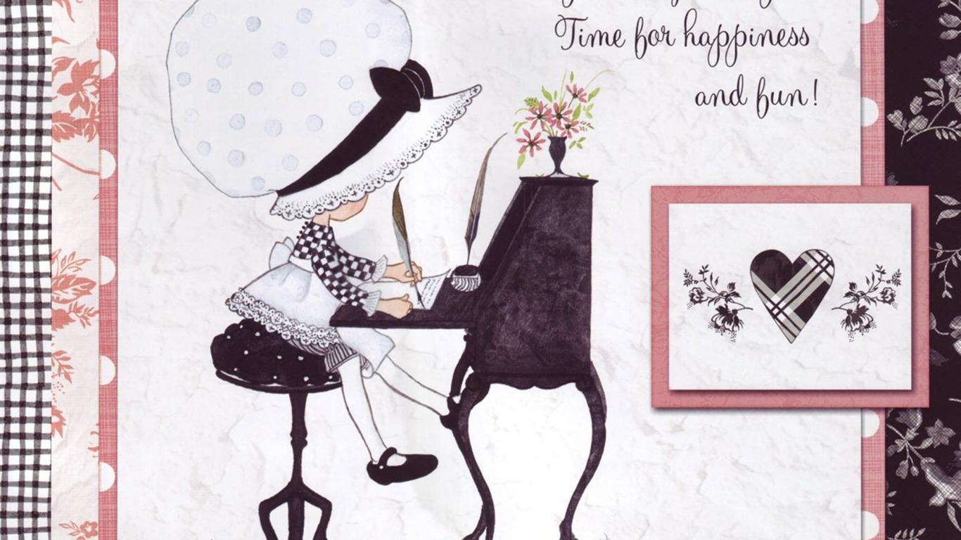 Holly Hobbie 可愛小女孩手繪壁紙 #2 - 1366x768