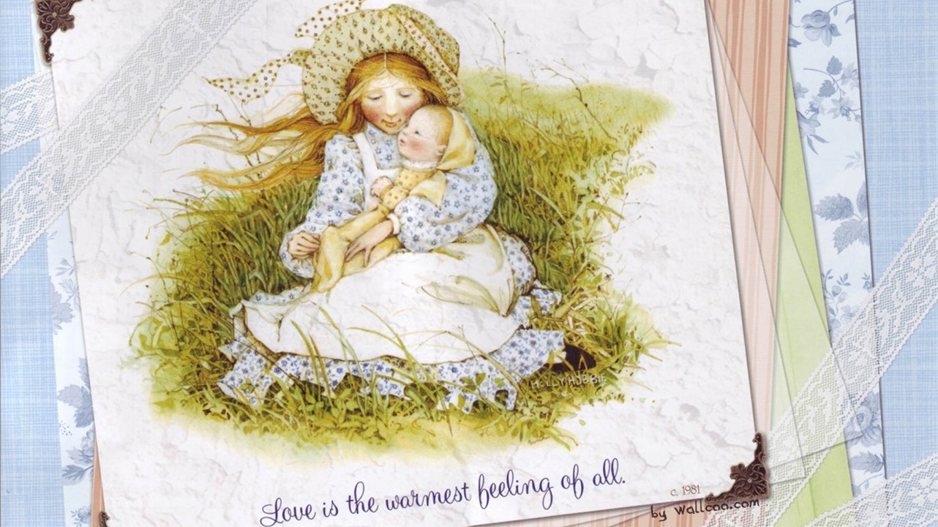 Holly Hobbie fond d'écran mignon petite fille peinte à la main #5 - 1366x768