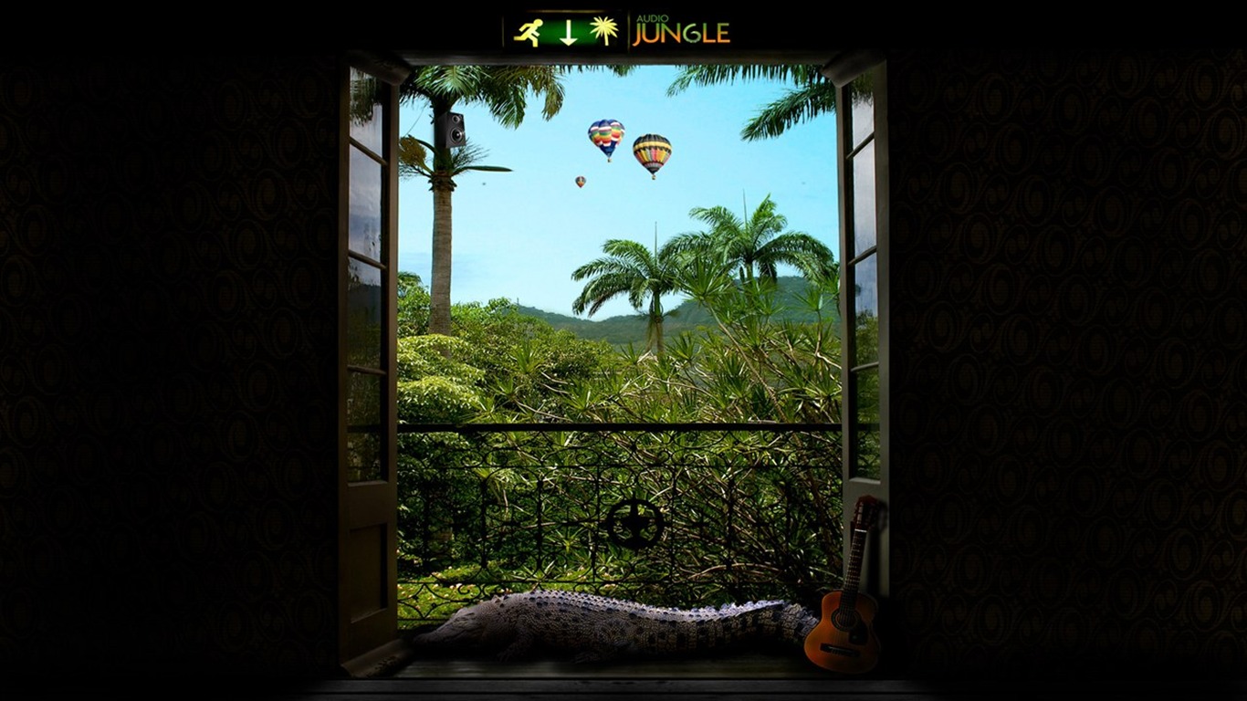 Audio Jungle diseño del papel pintado #9 - 1366x768