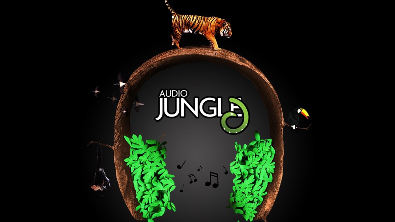 Audio Jungle diseño del papel pintado #18 - 1366x768