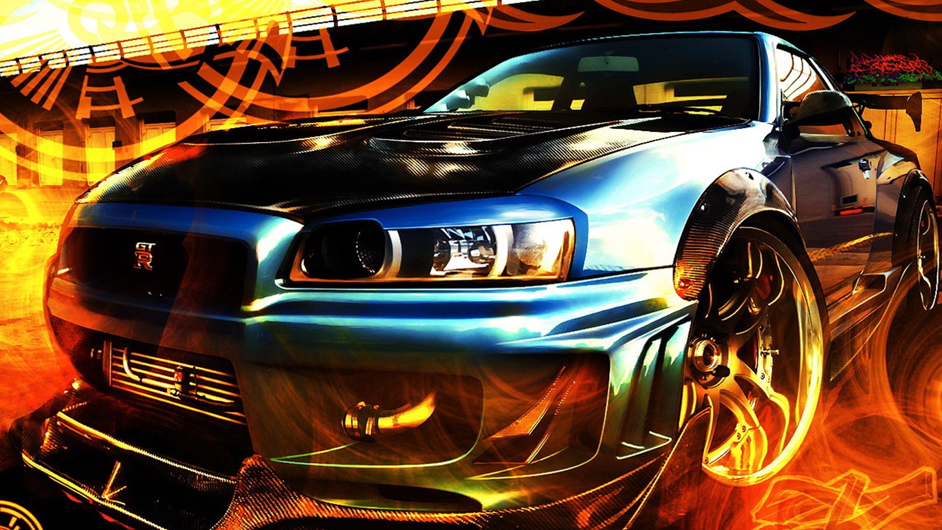 Fast sports wallpaper design automobile #7 - 1366x768