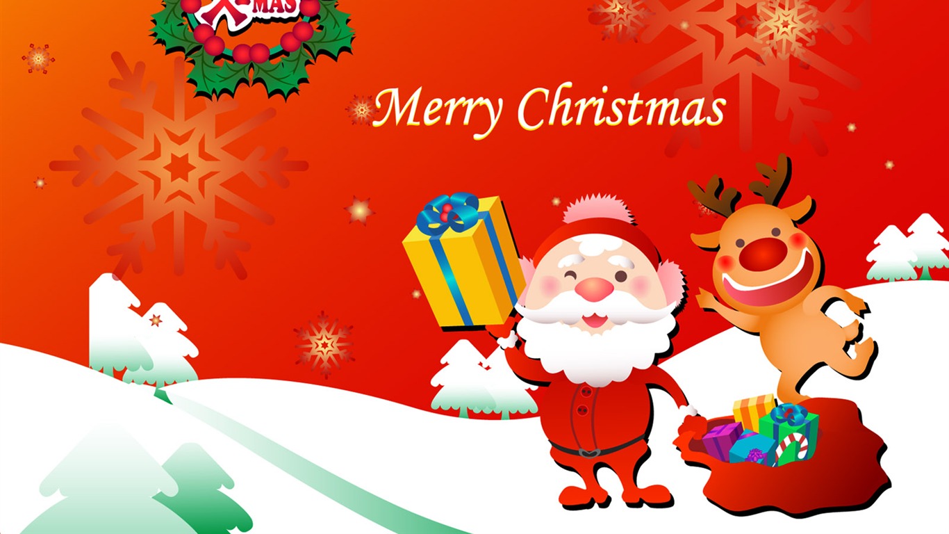 Christmas landscaping series wallpaper (9) #5 - 1366x768