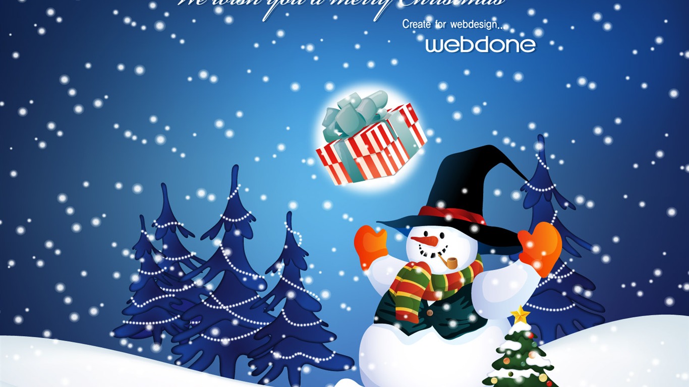 Christmas landscaping series wallpaper (9) #6 - 1366x768