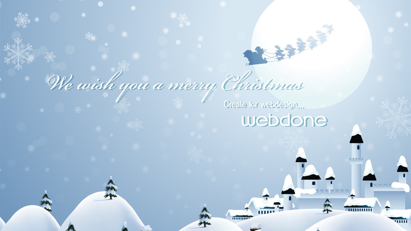 Christmas landscaping series wallpaper (9) #8 - 1366x768