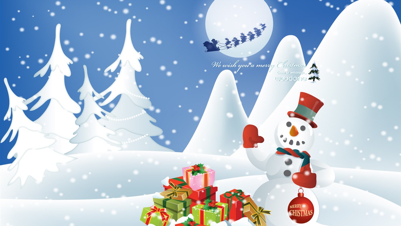 Christmas landscaping series wallpaper (10) #10 - 1366x768