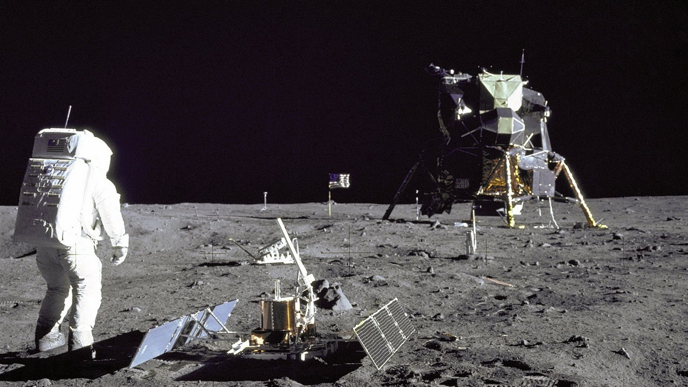 Apollo 11 vzácných fotografií na plochu #39 - 1366x768