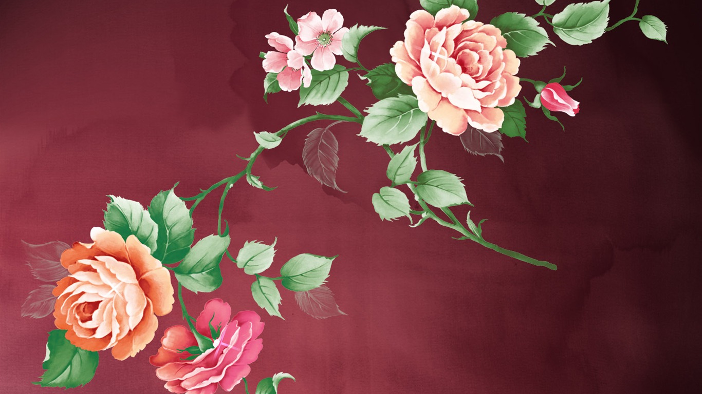 合成花卉 高清壁紙 #2 - 1366x768