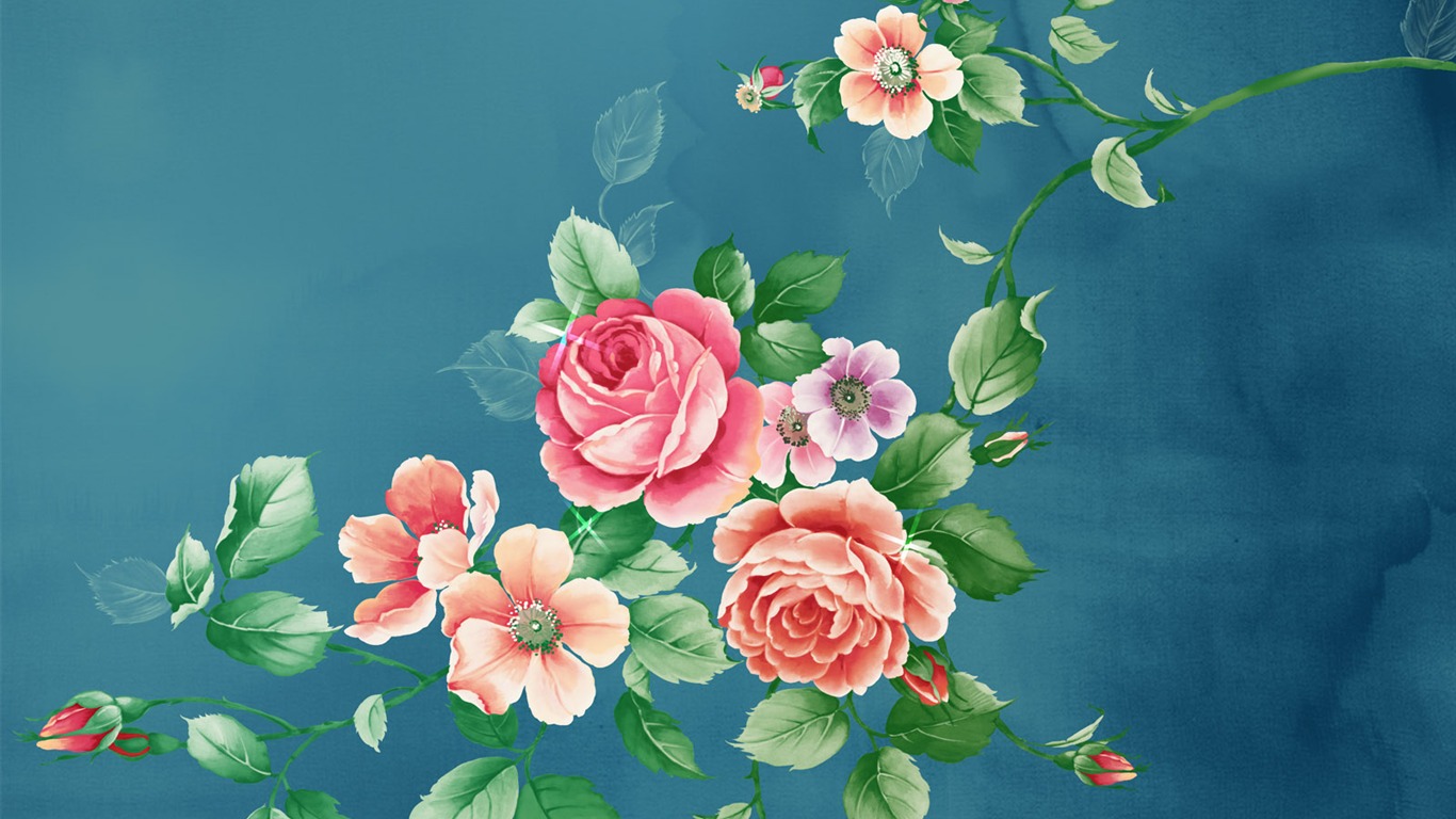 合成花卉 高清壁紙 #4 - 1366x768