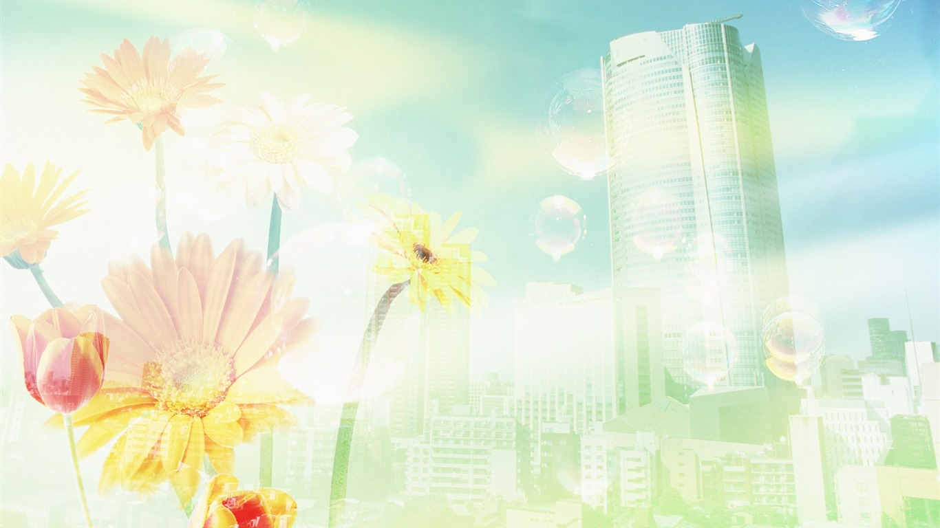 綠色環境主題PS壁紙 #3 - 1366x768