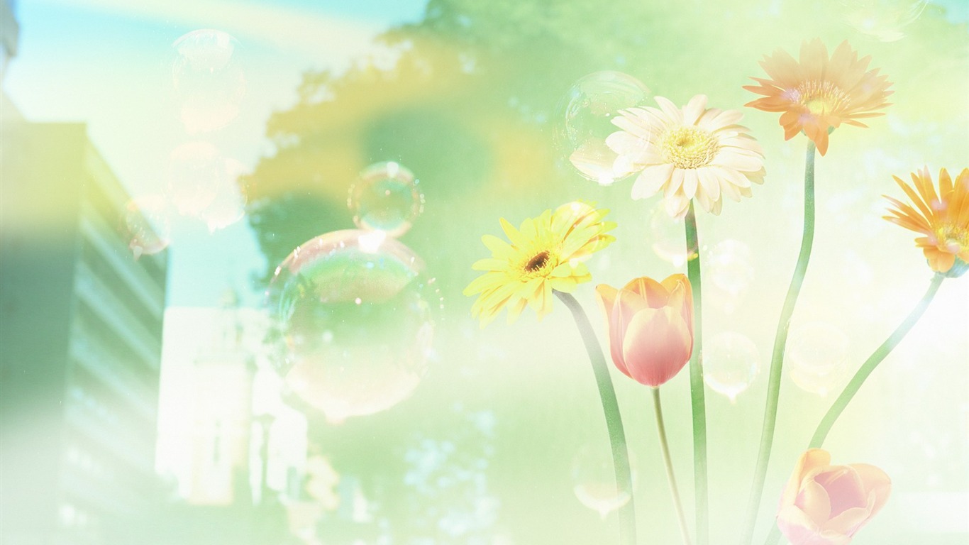 綠色環境主題PS壁紙 #4 - 1366x768