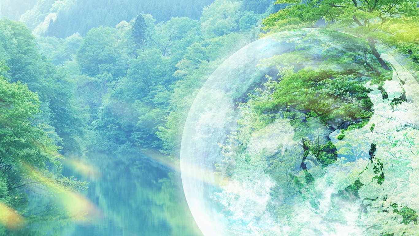 綠色環境主題PS壁紙 #12 - 1366x768