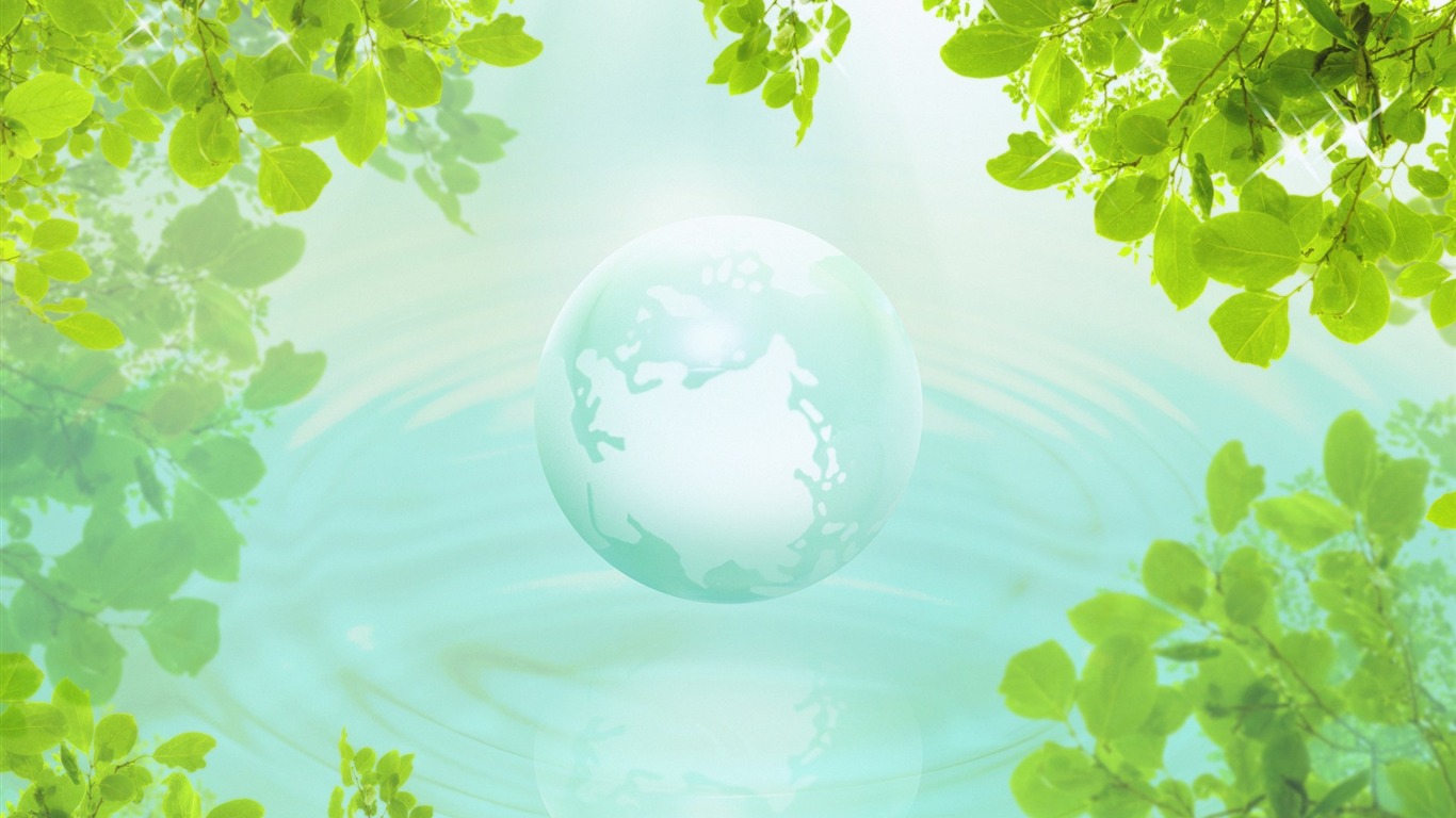 Green environmental topics PS Wallpaper #14 - 1366x768
