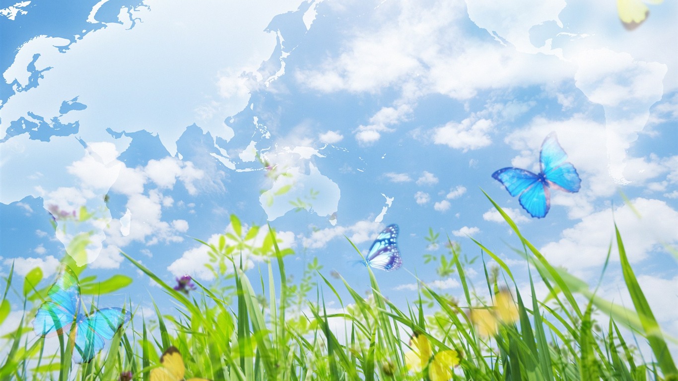 綠色環境主題PS壁紙 #17 - 1366x768