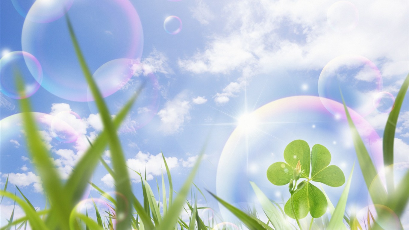 Green environmental topics PS Wallpaper #20 - 1366x768