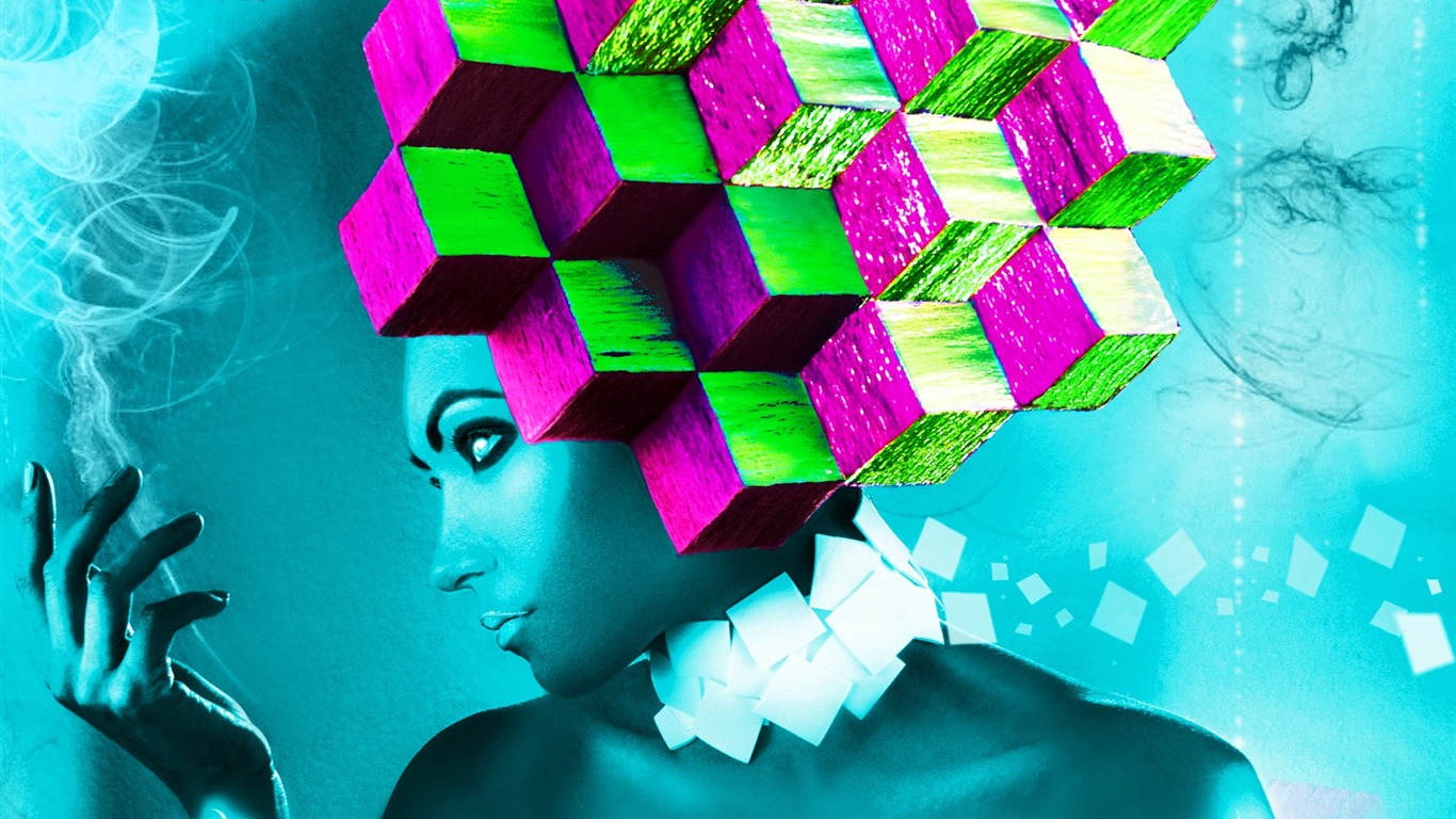 Non-tradiční re-barevný design tapeta #2 - 1366x768