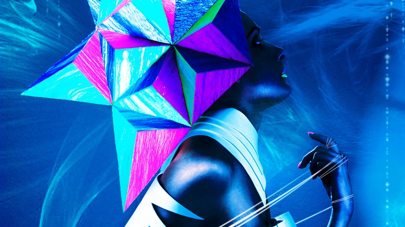 Non-mainstream re-color design wallpaper #3 - 1366x768