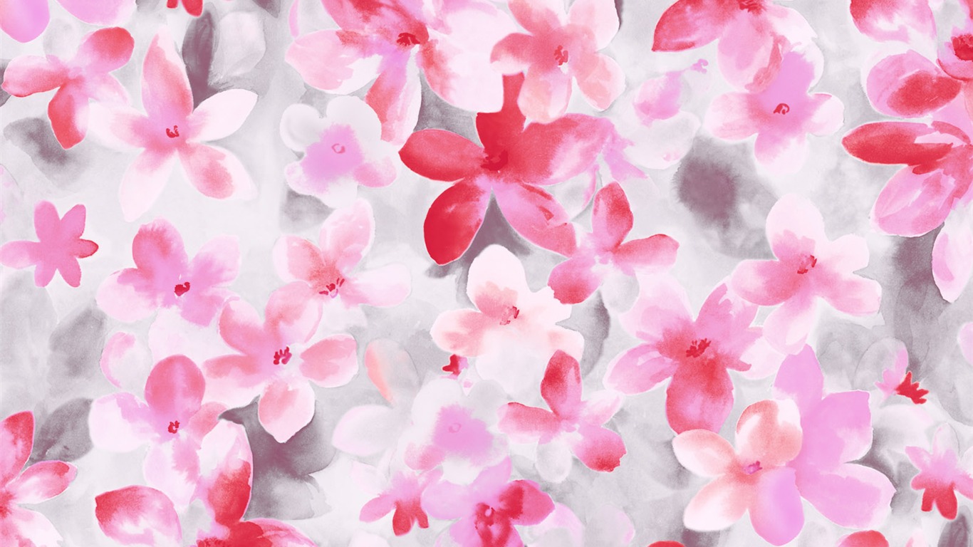 Exquisite Ink Flower Wallpapers #5 - 1366x768
