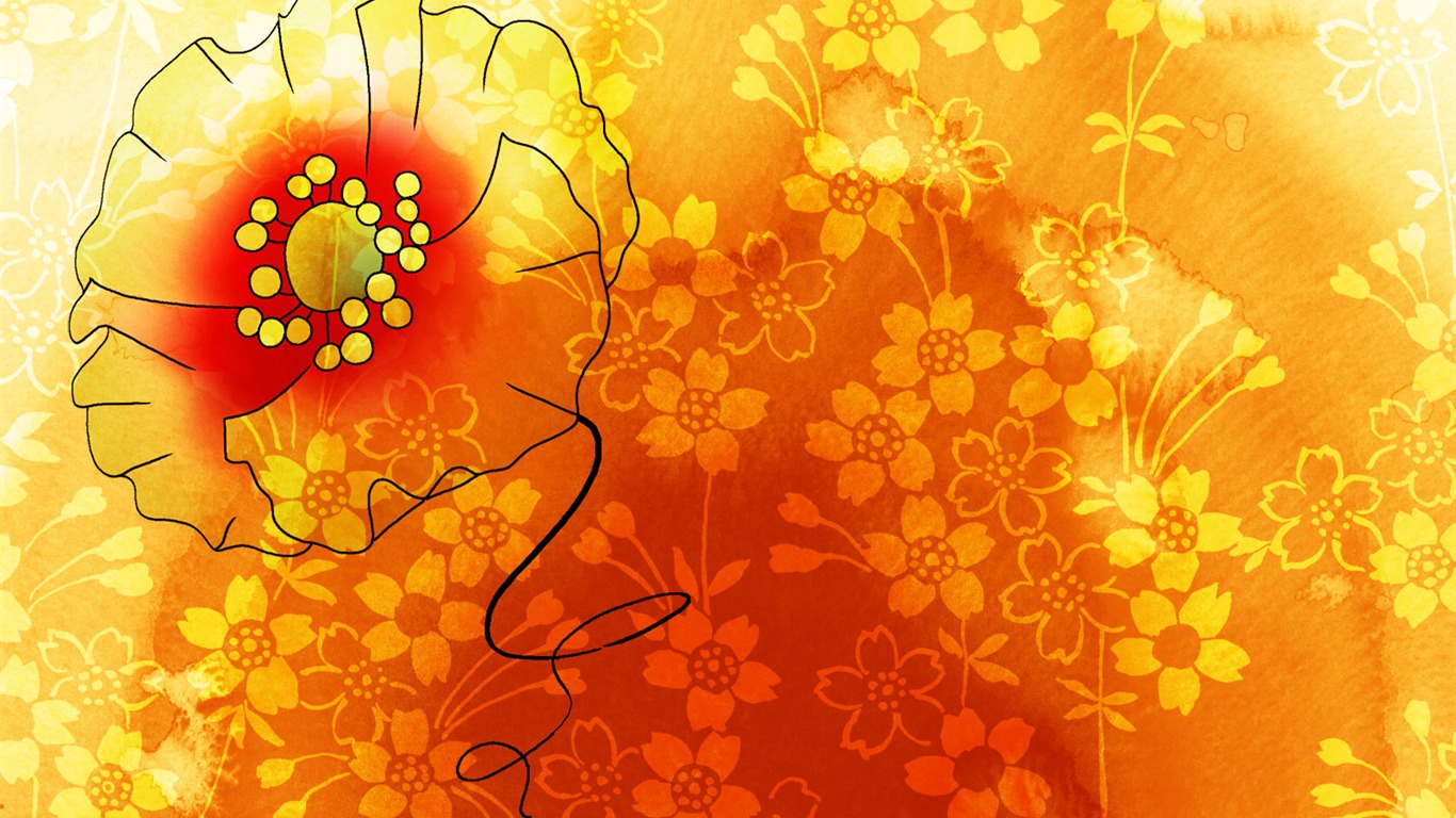 znamenitý inkoust květina tapety #16 - 1366x768